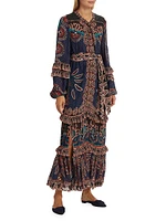 Ainika Tapestry Belted Maxi Dress