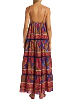 Forest Mosaic Cotton Voile Maxi Dress