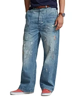 Paint Splatter Straight-Leg Carpenter Jeans