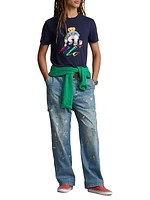 Paint Splatter Straight-Leg Carpenter Jeans