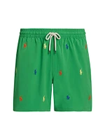 Embroidered Pony Swim Trunks