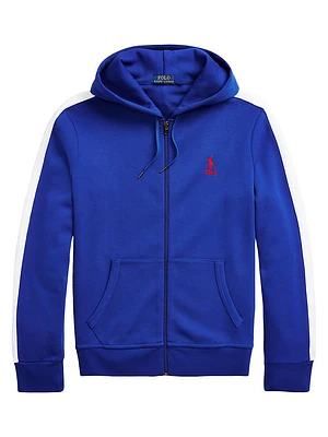 Full-Zip Double-Knit Logo Hoodie