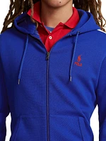 Full-Zip Double-Knit Logo Hoodie