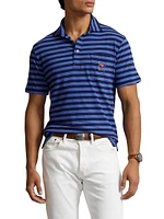 Lisle Striped Cotton Polo Shirt