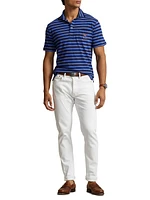 Lisle Striped Cotton Polo Shirt