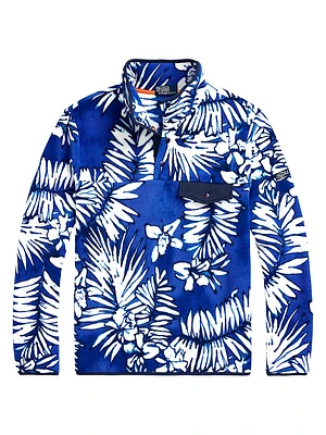 Palm Frond Fleece Pullover