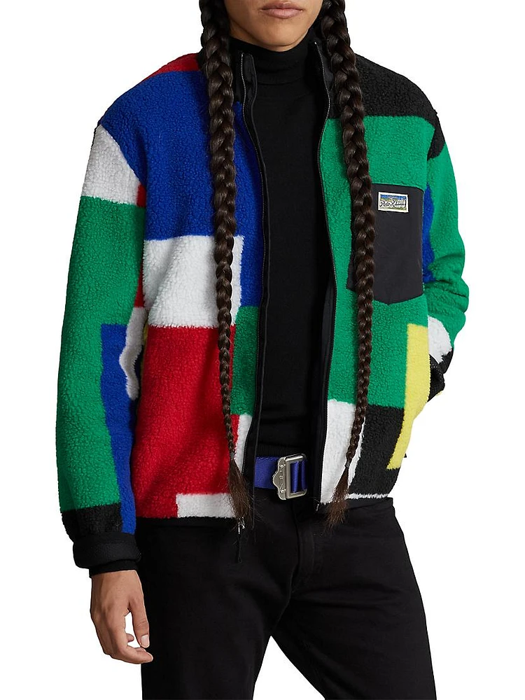 Hi Pile Colorblocked Fleece Jacket