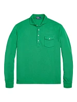 Long-Sleeve Mesh Polo Shirt