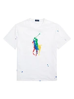 Paint Splatter Big Pony Logo T-Shirt