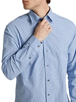 Checked Cotton Button-Front Shirt