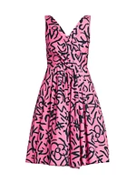 Scribble Fit & Flare Minidress