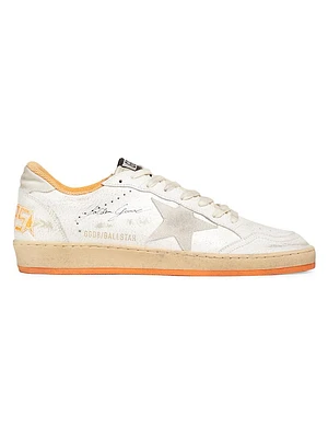 Ball Star Crackled Leather Sneakers