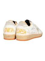 Ball Star Crackled Leather Sneakers