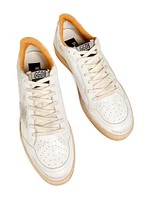 Ball Star Crackled Leather Sneakers