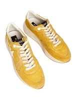 Running Sole Leather-Trimmed Sneakers