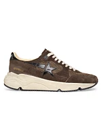 Running Sole Leopard-Star Leather Sneakers