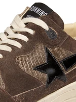 Running Sole Leopard-Star Leather Sneakers