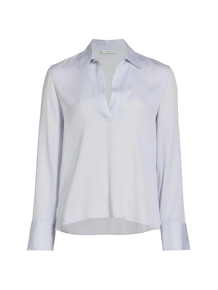 Micro Stripe Silk-Blend Shirt