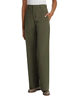 Twill Wide-Leg Pants