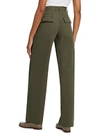 Twill Wide-Leg Pants