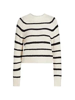 Cotton-Blend Striped Sweater