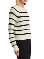 Cotton-Blend Striped Sweater