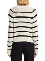 Cotton-Blend Striped Sweater