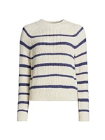 Cotton-Blend Striped Sweater