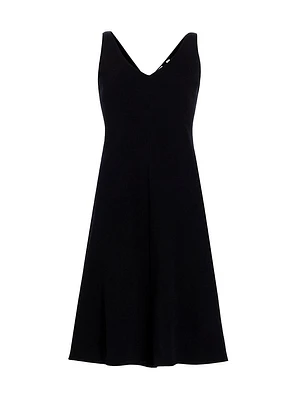 V-Neck Wool-Blend Slip Dress