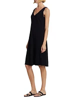 V-Neck Wool-Blend Slip Dress