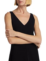 V-Neck Wool-Blend Slip Dress