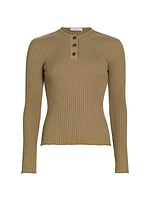 Rib-Knit Henley Top