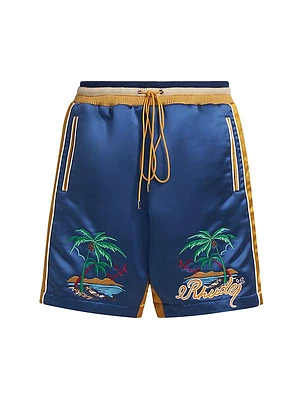 Palm Satin Souvenir Shorts