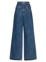 Re-Worked Eva Double Waist High-Rise Wide-Leg Jeans