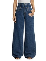 Re-Worked Eva Double Waist High-Rise Wide-Leg Jeans