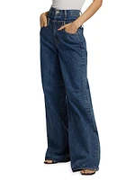 Re-Worked Eva Double Waist High-Rise Wide-Leg Jeans