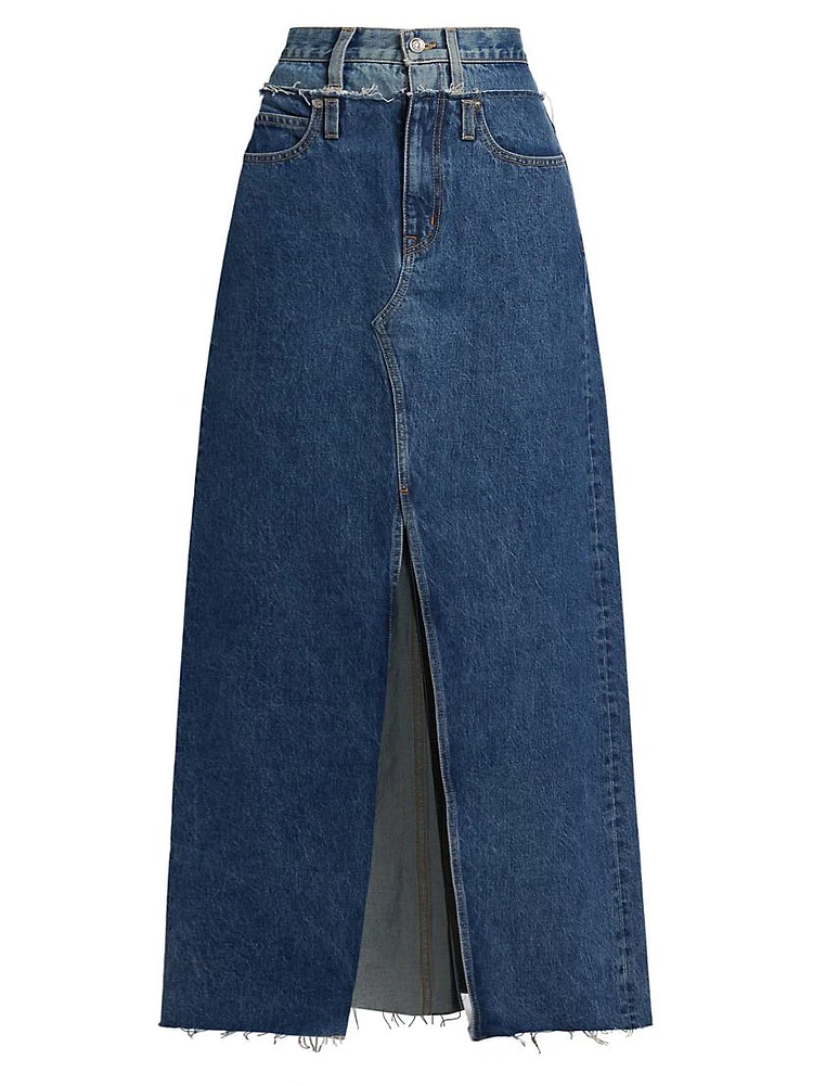 Re-Worked Dallas High-Rise Denim Maxi Skirt