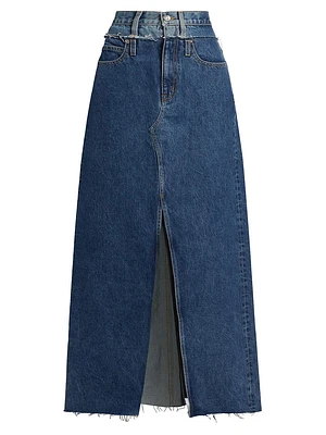Re-Worked Dallas High-Rise Denim Maxi Skirt