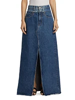 Re-Worked Dallas High-Rise Denim Maxi Skirt