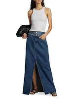 Re-Worked Dallas High-Rise Denim Maxi Skirt