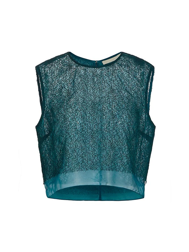 Geometric Lace Crop Top