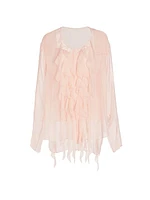 Ruffled Silk Chiffon Blouse