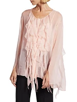 Ruffled Silk Chiffon Blouse