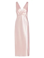 Satin V-Neck Cocktail Dress