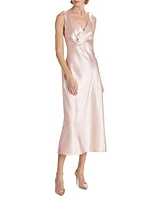 Satin V-Neck Cocktail Dress