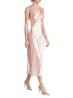 Satin V-Neck Cocktail Dress