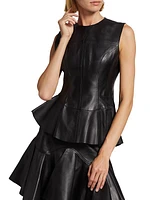 Leather Shell Peplum Top