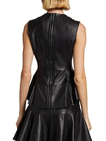 Leather Shell Peplum Top