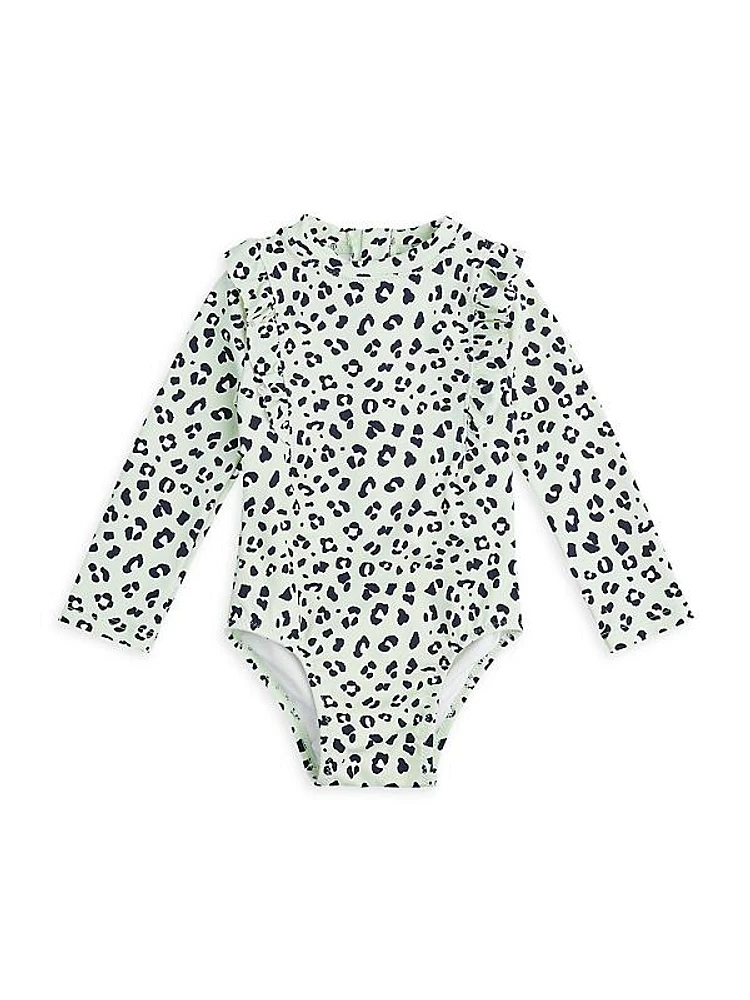 Baby Girl's, Little Girl's & Girl's Animal Print Rashguard Long-Sleeve Swimsuit