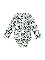 Baby Girl's, Little Girl's & Girl's Animal Print Rashguard Long-Sleeve Swimsuit